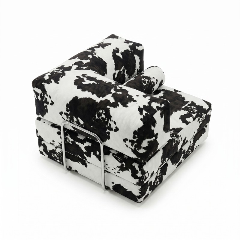 Horns Chair Corner Velour Print Cow