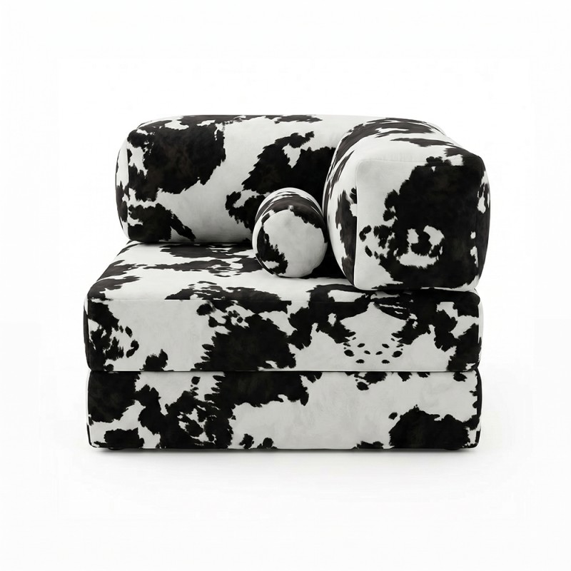 Horns Chair Corner Velour Print Cow