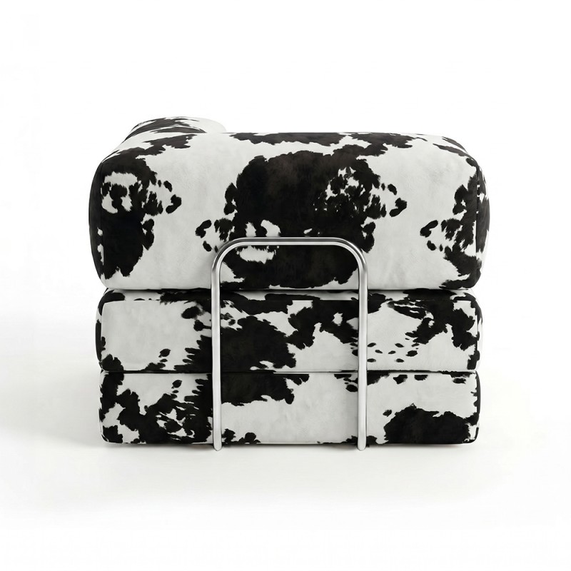 Horns Chair Corner Velour Print Cow