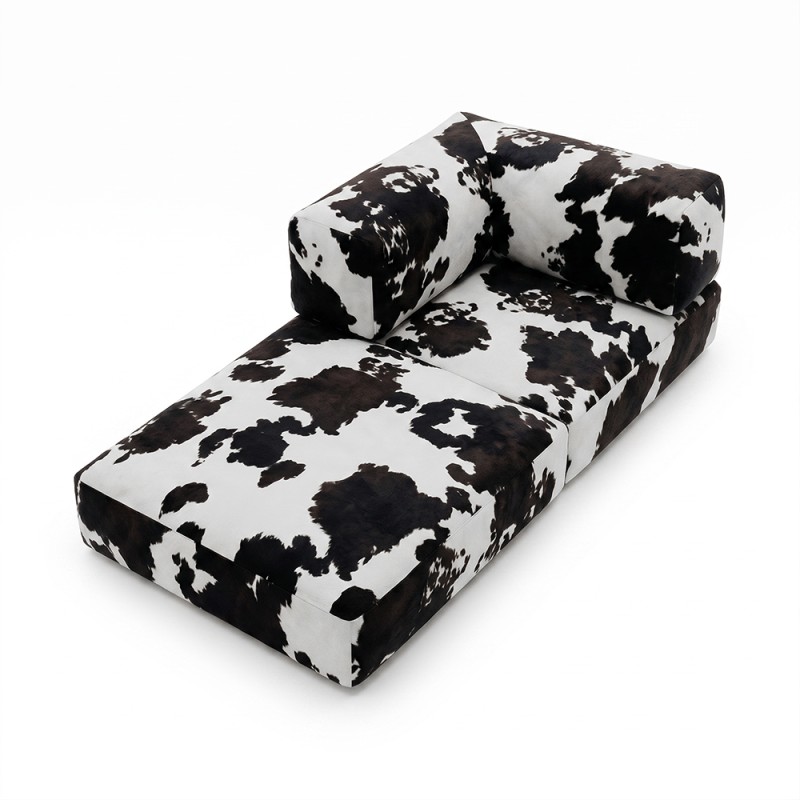 Horns Chair Corner Velour Print Cow