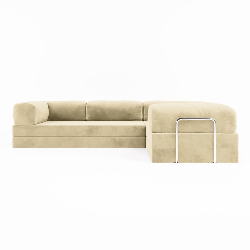 Frameless folding sofa Horns Corner Plus Velor French Vanilly