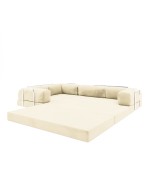 Безкаркасний розкладний диван Corner Horns Plus Velor French Vanilly