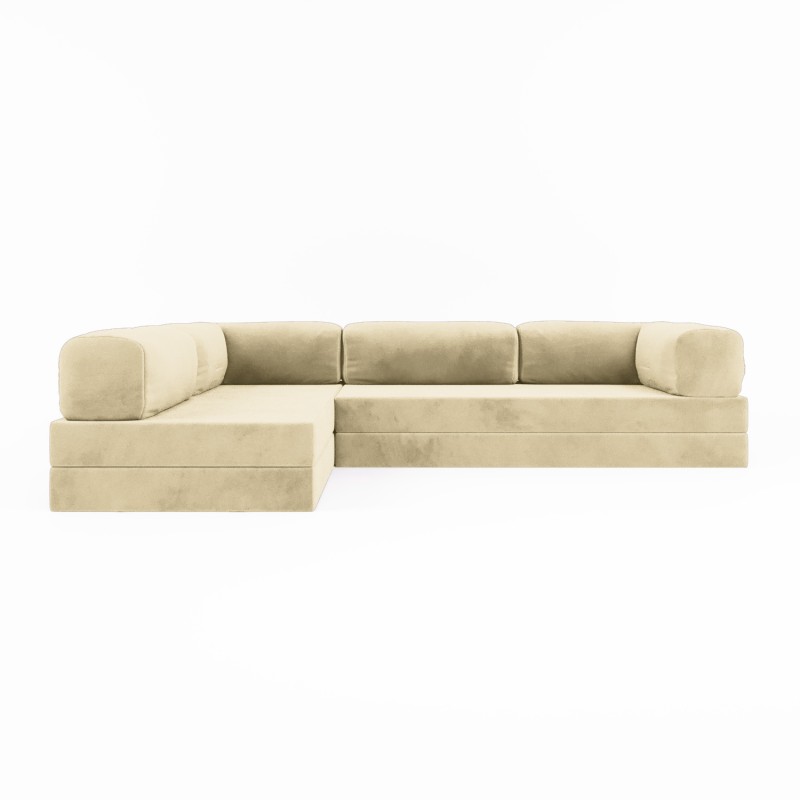 Frameless sofa transformer Horns Corner Velor French Vanilly