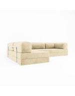Frameless sofa transformer Horns Corner Velor French Vanilly
