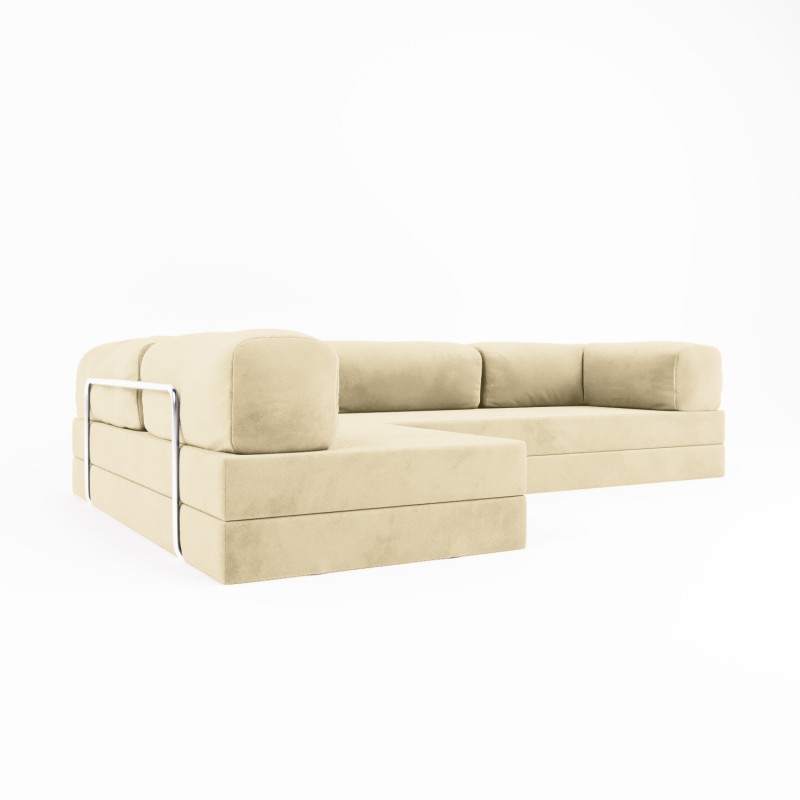 Frameless sofa transformer Horns Corner Velor French Vanilly