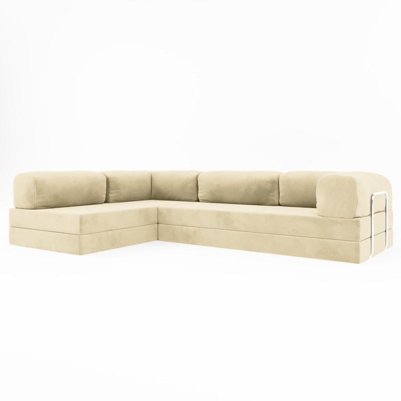 Frameless sofa transformer Horns Corner Velor French Vanilly