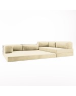 Frameless sofa transformer Horns Corner Velor French Vanilly