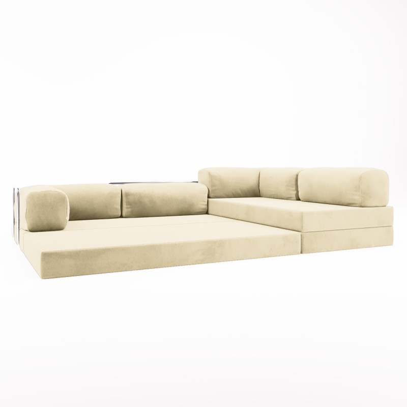 Frameless sofa transformer Horns Corner Velor French Vanilly