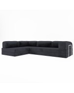 Безкаркасний диван трансформер Horns Corner Velor Volcanic Ash