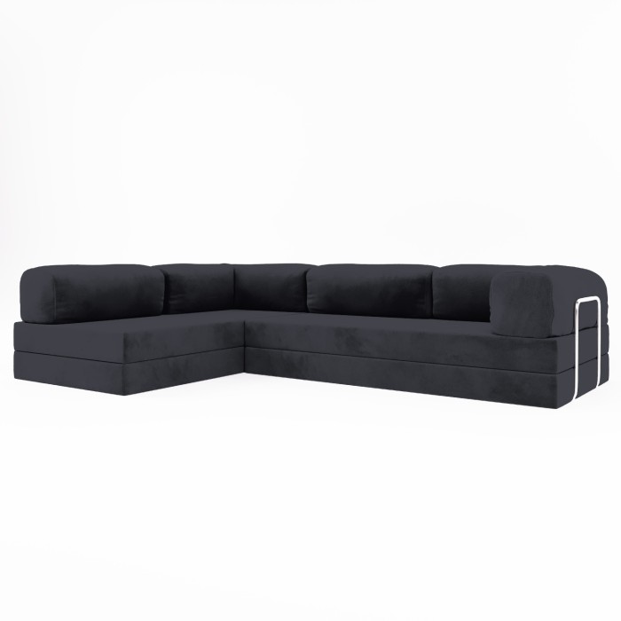 Безкаркасний диван трансформер Horns Corner Velor Volcanic Ash