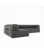 Безкаркасний диван трансформер Horns Corner Velor Walnut