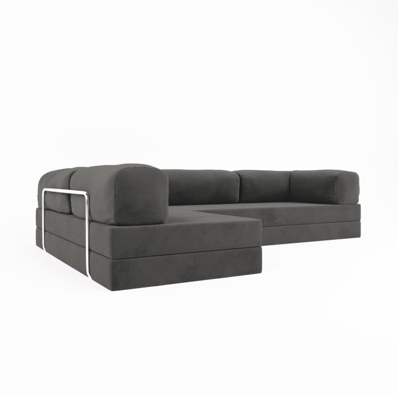 Безкаркасний диван трансформер Horns Corner Velor Walnut