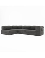 Безкаркасний диван трансформер Horns Corner Velor Walnut