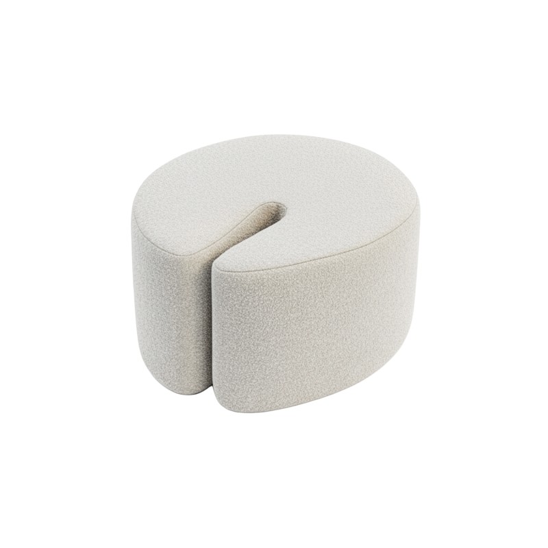 Designer pouf LILI BOUCLE NODE CREAM 01