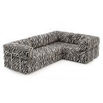 Frameless folding sofa Horns Corner Plus 300x100 Print Zebra