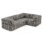 Frameless folding sofa Horns Corner Plus 300x100 Print Zebra