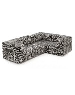 Frameless folding sofa Horns Corner Plus Print Zebra