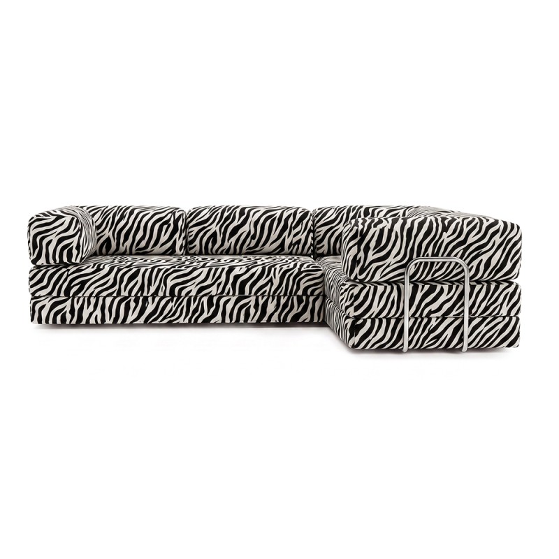 Frameless folding sofa Horns Corner Plus Print Zebra