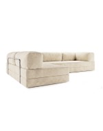 Frameless folding sofa Horns Corner Plus Velor French Vanilly
