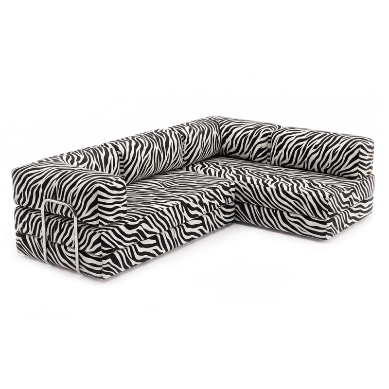 Frameless sofa transformer Horns Corner Print Zebra