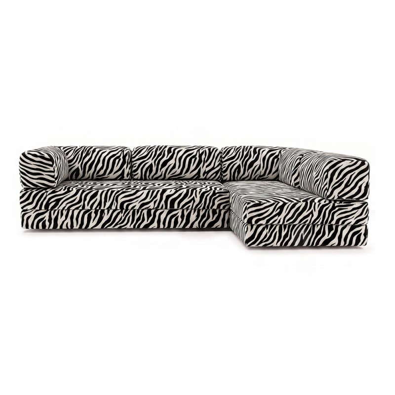Frameless sofa transformer Horns Corner Print Zebra