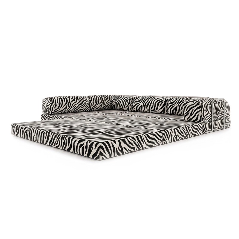 Frameless sofa transformer Horns Corner Print Zebra