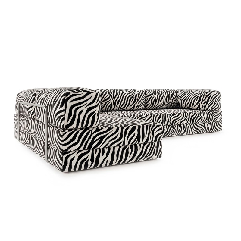 Frameless sofa transformer Horns Corner Print Zebra