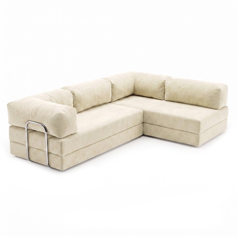 Frameless sofa transformer Horns Corner Velor French Vanilly