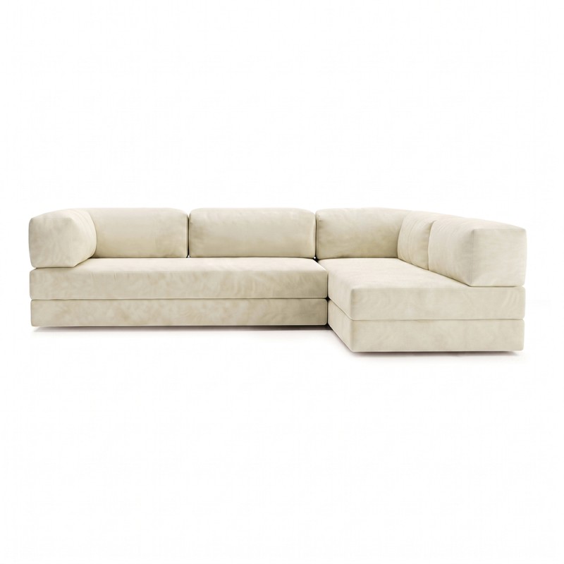 Frameless sofa transformer Horns Corner Velor French Vanilly
