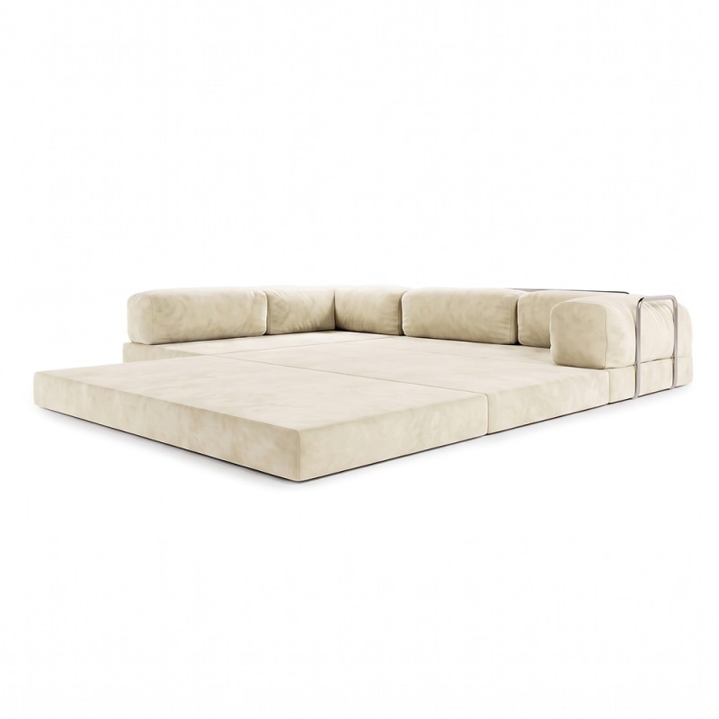 Frameless sofa transformer Horns Corner Velor French Vanilly