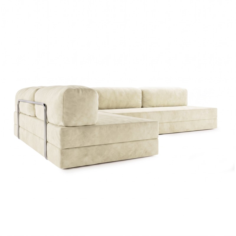 Frameless sofa transformer Horns Corner Velor French Vanilly