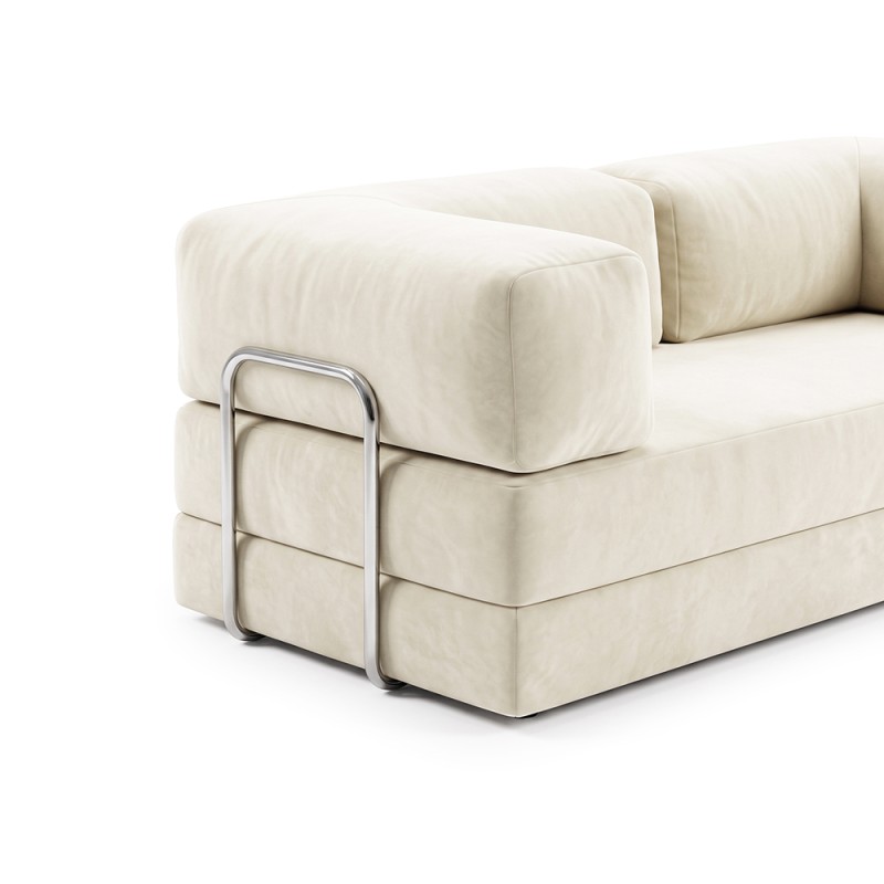 Frameless sofa Horns Base Velor French Vanilly