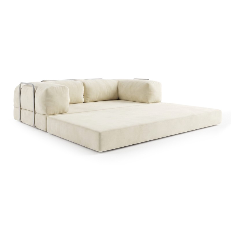 Frameless sofa Horns Base Velor French Vanilly