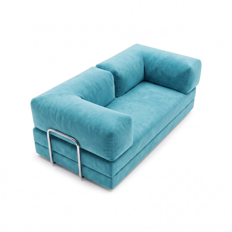 Frameless sofa Horns Base Velor Warm Sky
