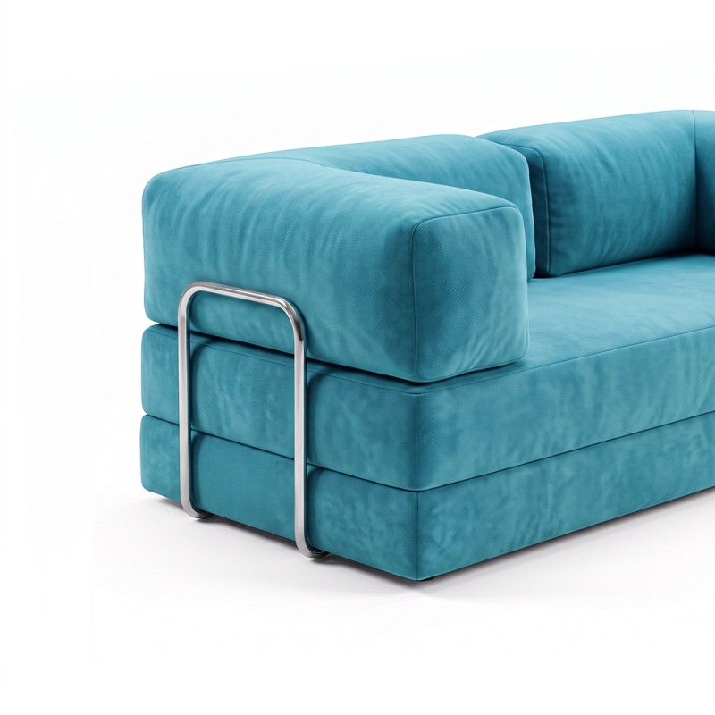 Frameless sofa Horns Base Velor Warm Sky