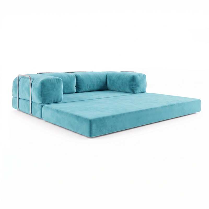 Frameless sofa Horns Base Velor Warm Sky