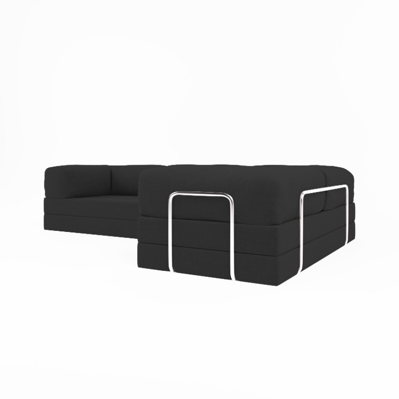Frameless folding sofa Horns Corner Plus Oxford Black-311