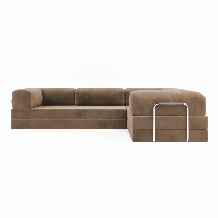 Frameless folding sofa Horns Corner Plus Velor French Vanilly