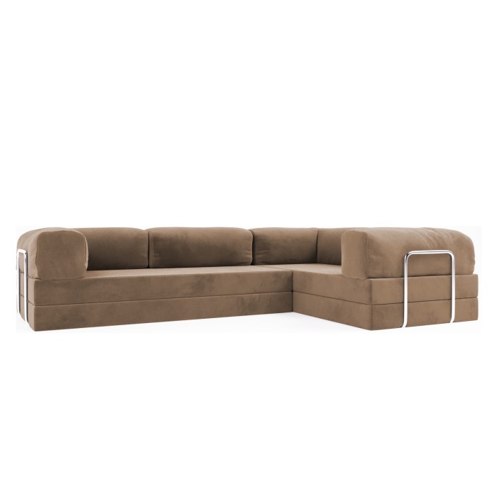 Frameless folding sofa Horns Corner Plus Velor French Vanilly