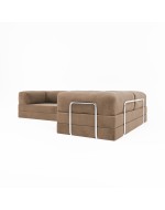 Frameless folding sofa Horns Corner Plus Velor French Vanilly