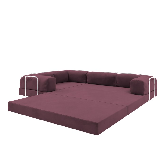 Безкаркасний розкладний диван Horns Corner Plus Velor Parade Purple
