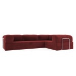 Frameless folding sofa Horns Corner Plus 300x100 Velor Poppy Red