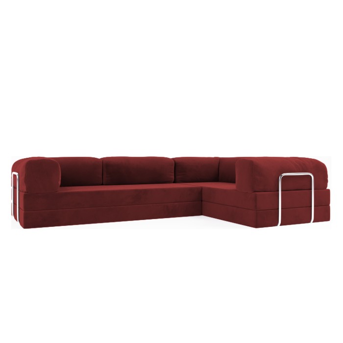 Frameless folding sofa Horns Corner Plus Velor Poppy Red