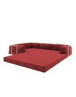 Frameless folding sofa Horns Corner Plus Velor Poppy Red