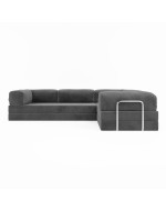 Безкаркасний розкладний диван Horns Corner Plus Velor Silver Poplar