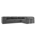 Безкаркасний розкладний диван Horns Corner Plus 300x100 Velor Silver Poplar
