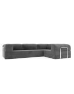 Безкаркасний розкладний диван Horns Corner Plus Velor Silver Poplar