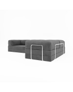 Безкаркасний розкладний диван Horns Corner Plus Velor Silver Poplar