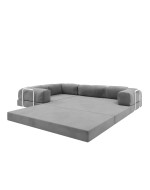 Безкаркасний розкладний диван Horns Corner Plus Velor Silver Poplar