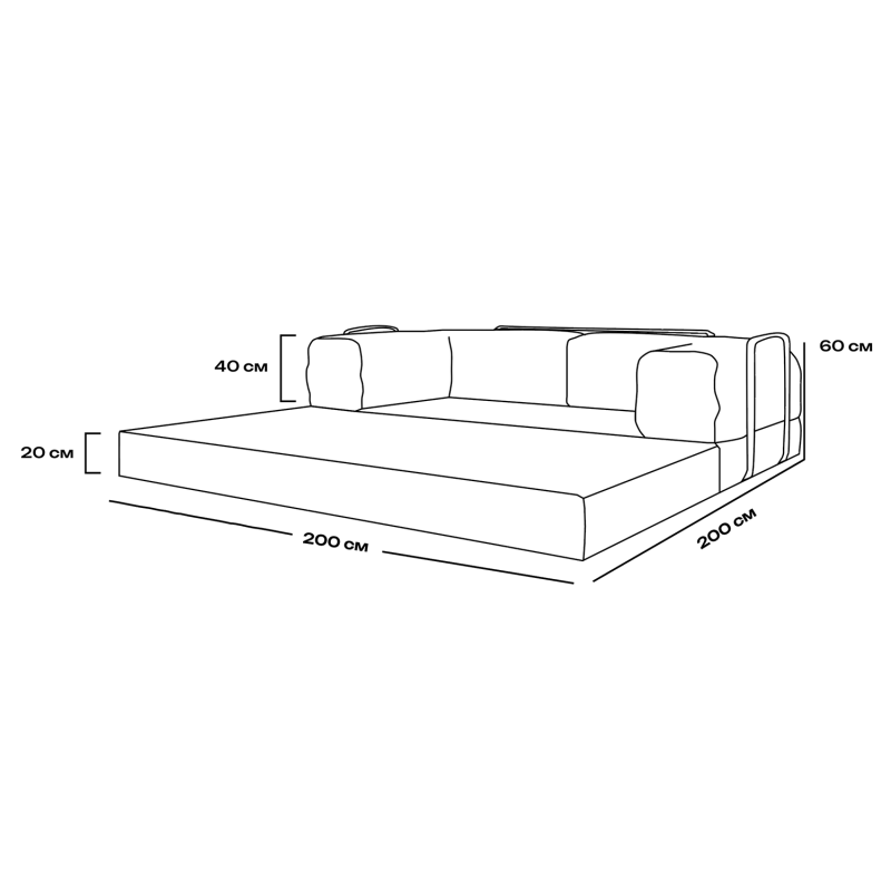 Безкаркасний диван Horns Base Rene 1
